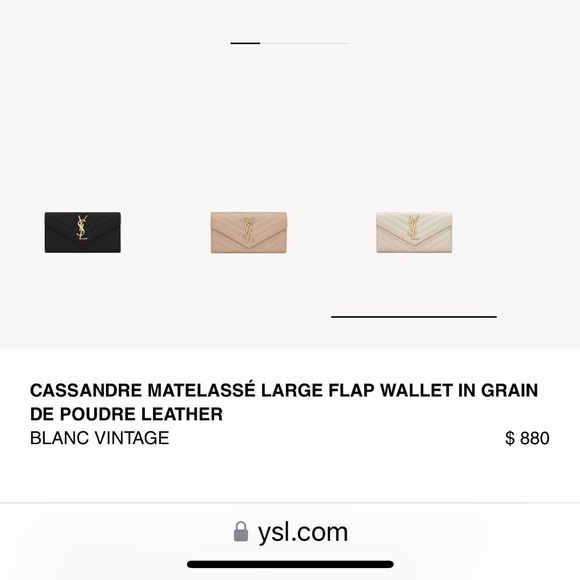 Beige Saint Laurent Cassandre Envelope Flap Wallet on Chain - Picture 15 of 15